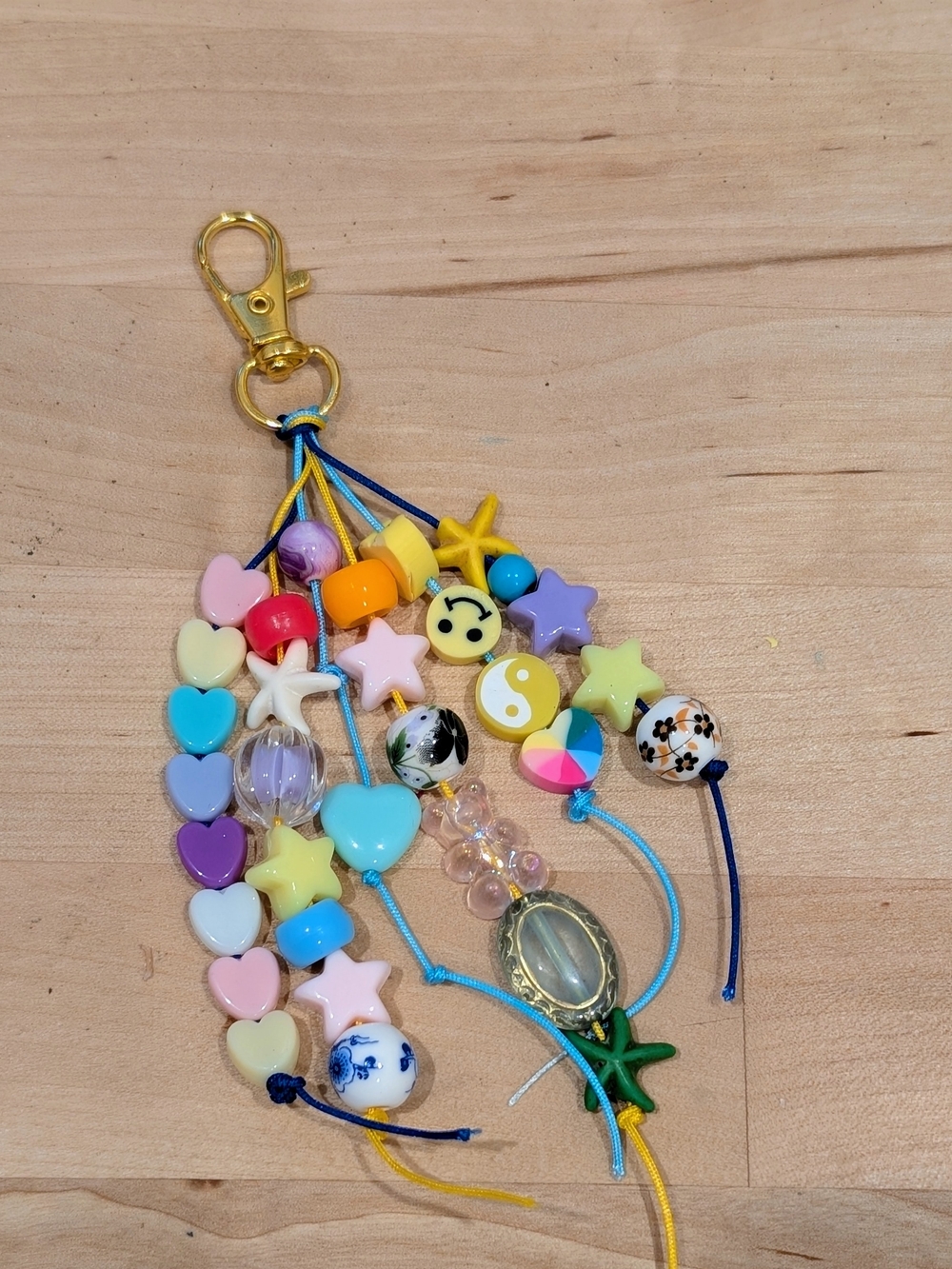 Multicolor Beaded Charm Keychain
